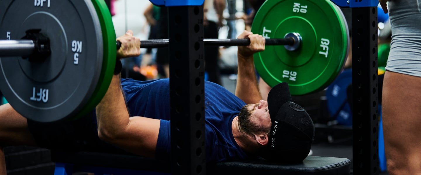 Person bench pressing